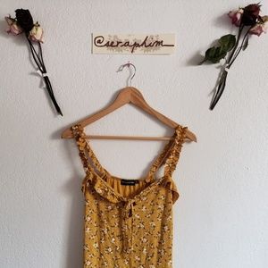 PrettyLittleThing Floral Mustard Dress